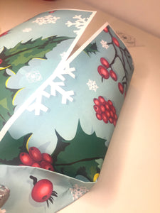 Holly Christmas wrapping paper (A3, pack of 10)