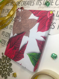 Poinsettia Christmas wrapping paper (A3, pack of 10 sheets)