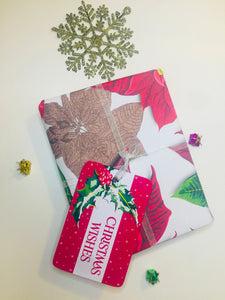 Poinsettia Christmas wrapping paper (A3, pack of 10 sheets)